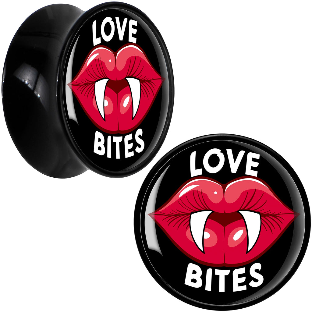 BodyCandy Valentine Love Bites Black Acrylic Saddle Plug Set by Onyx O — in-use photo