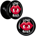 BodyCandy Valentine Love Bites Black Acrylic Saddle Plug Set by Onyx O — color detail