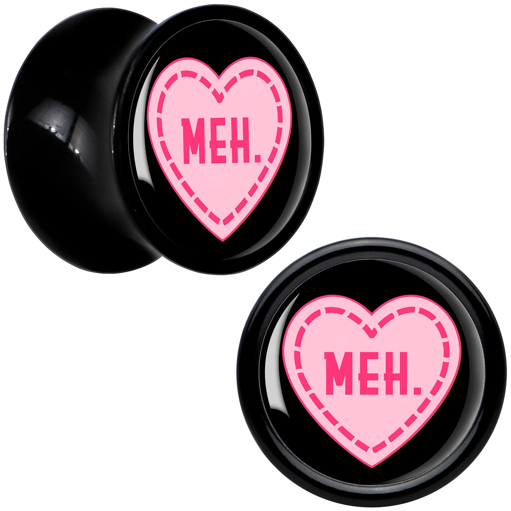 BodyCandy MEH Heart Black Acrylic Saddle Plug Set by Onyx O — color detail