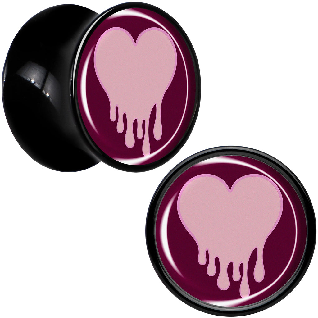 BodyCandy Pinkish Melting Heart Black Acrylic Saddle Plug Set by Onyx O — in-use photo