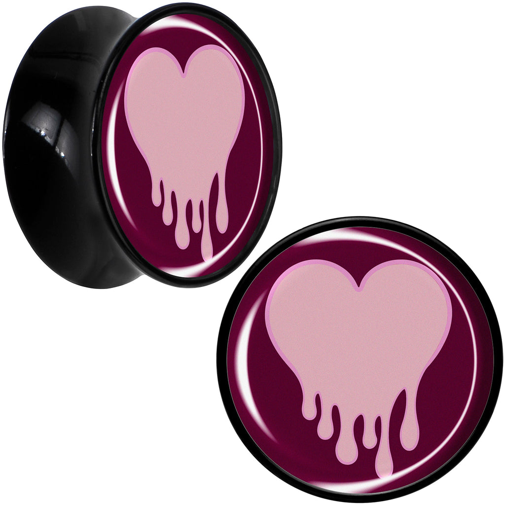 BodyCandy Pinkish Melting Heart Black Acrylic Saddle Plug Set by Onyx O — comparison shot