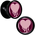 BodyCandy Pinkish Melting Heart Black Acrylic Saddle Plug Set by Onyx O — feature highlight
