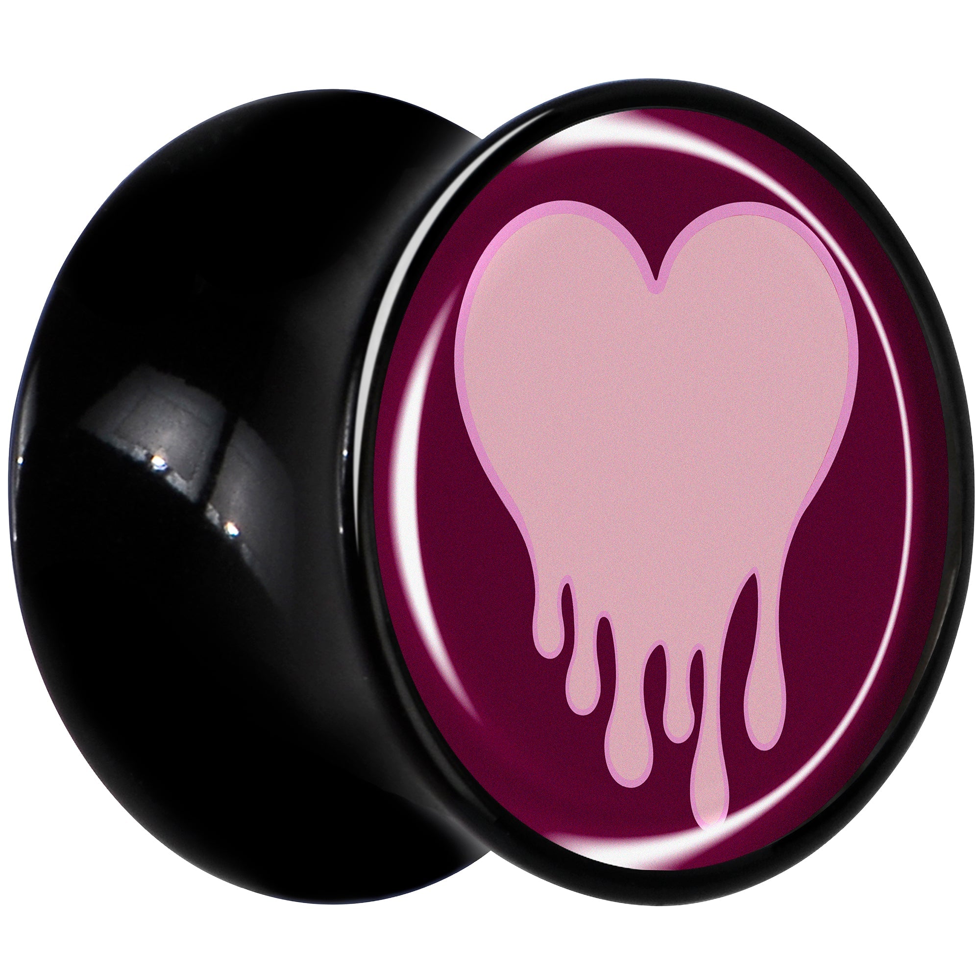 BodyCandy Pinkish Melting Heart Black Acrylic Saddle Plug Set by Onyx O — lifestyle context