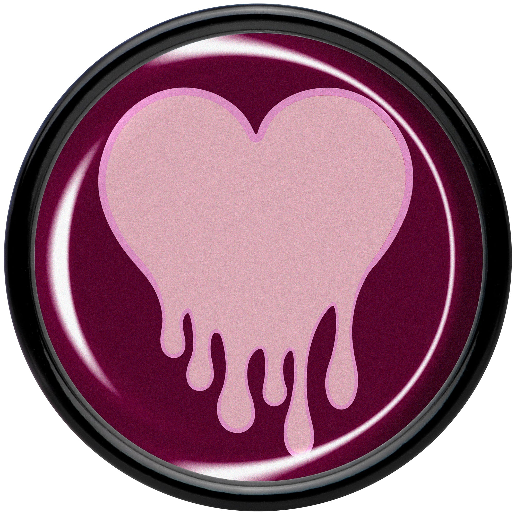 BodyCandy Pinkish Melting Heart Black Acrylic Saddle Plug Set by Onyx O — side view