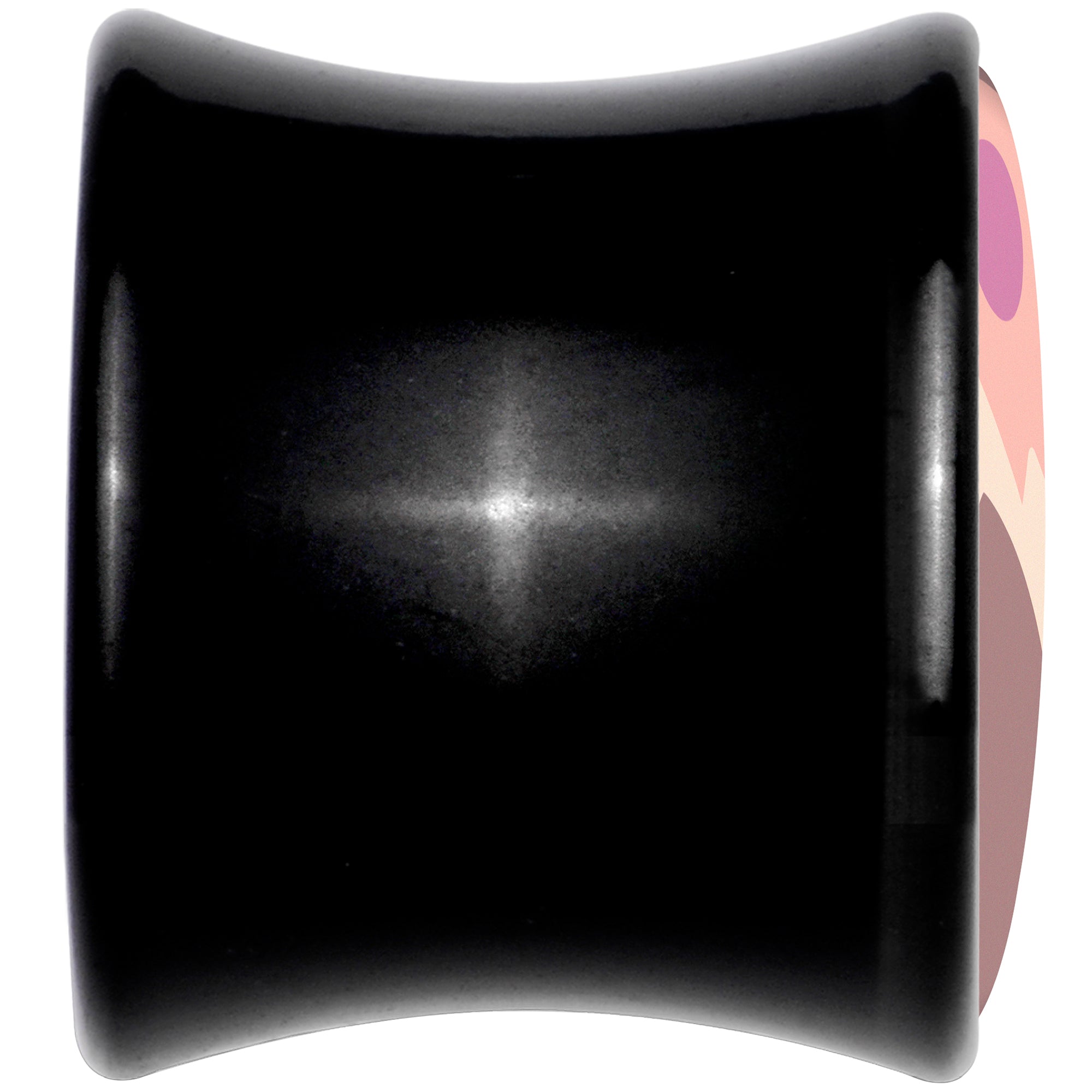 BodyCandy Mountain Sunrise Black Acrylic Saddle Plug Set by Onyx O — detail close-up