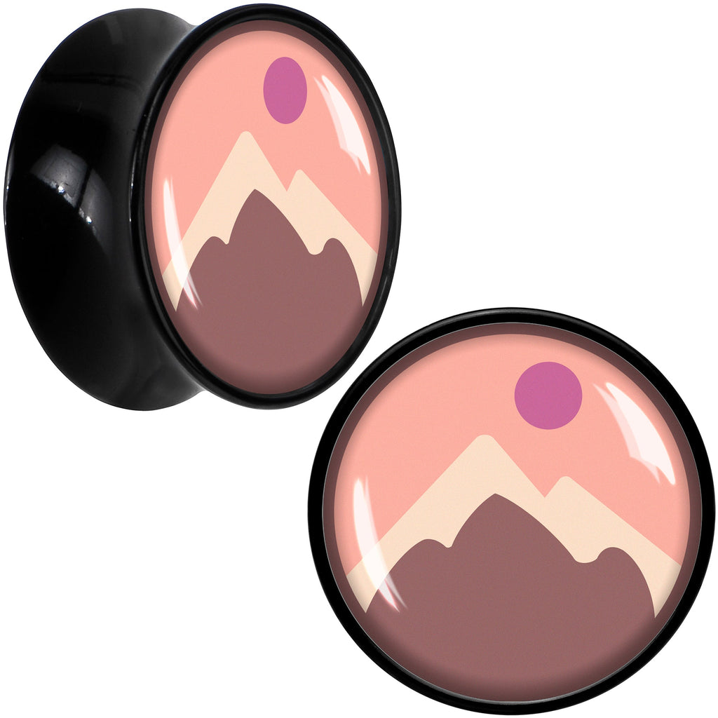 BodyCandy Mountain Sunrise Black Acrylic Saddle Plug Set by Onyx O — color detail