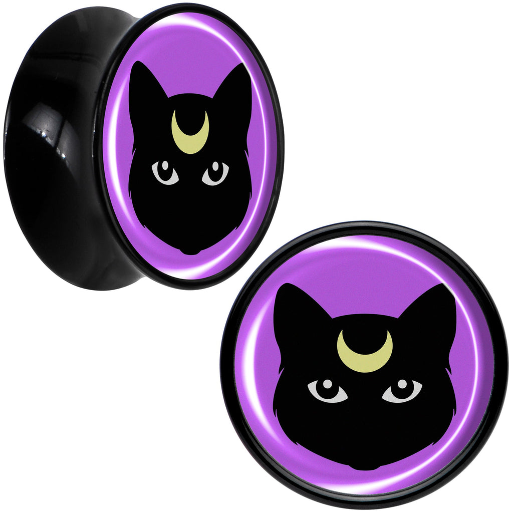 BodyCandy Black Mystic Kitty Cat Black Acrylic Saddle Plug Set by Onyx O — color detail