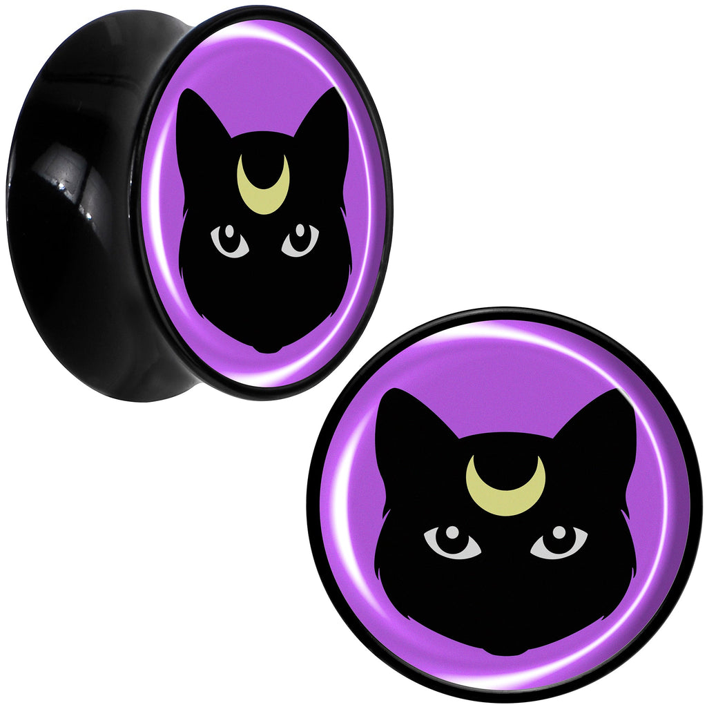 BodyCandy Black Mystic Kitty Cat Black Acrylic Saddle Plug Set by Onyx O — fabric or material detail