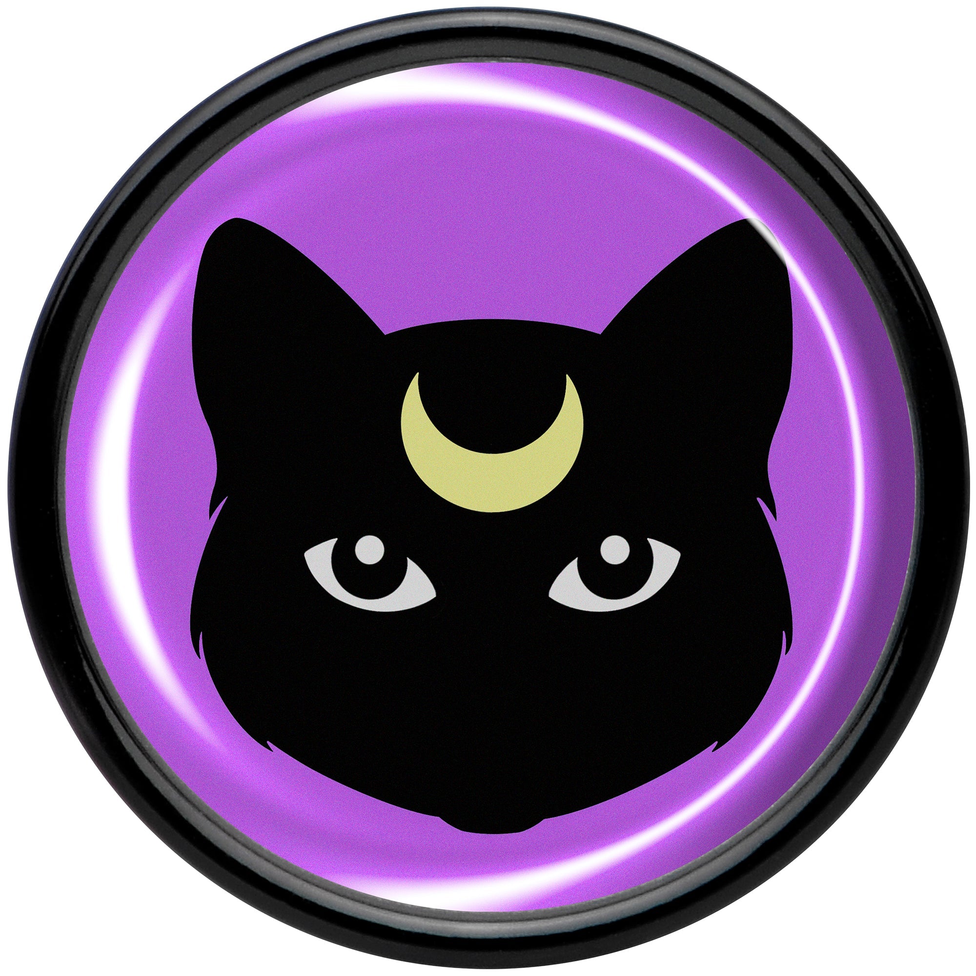 BodyCandy Black Mystic Kitty Cat Black Acrylic Saddle Plug Set by Onyx O — side view