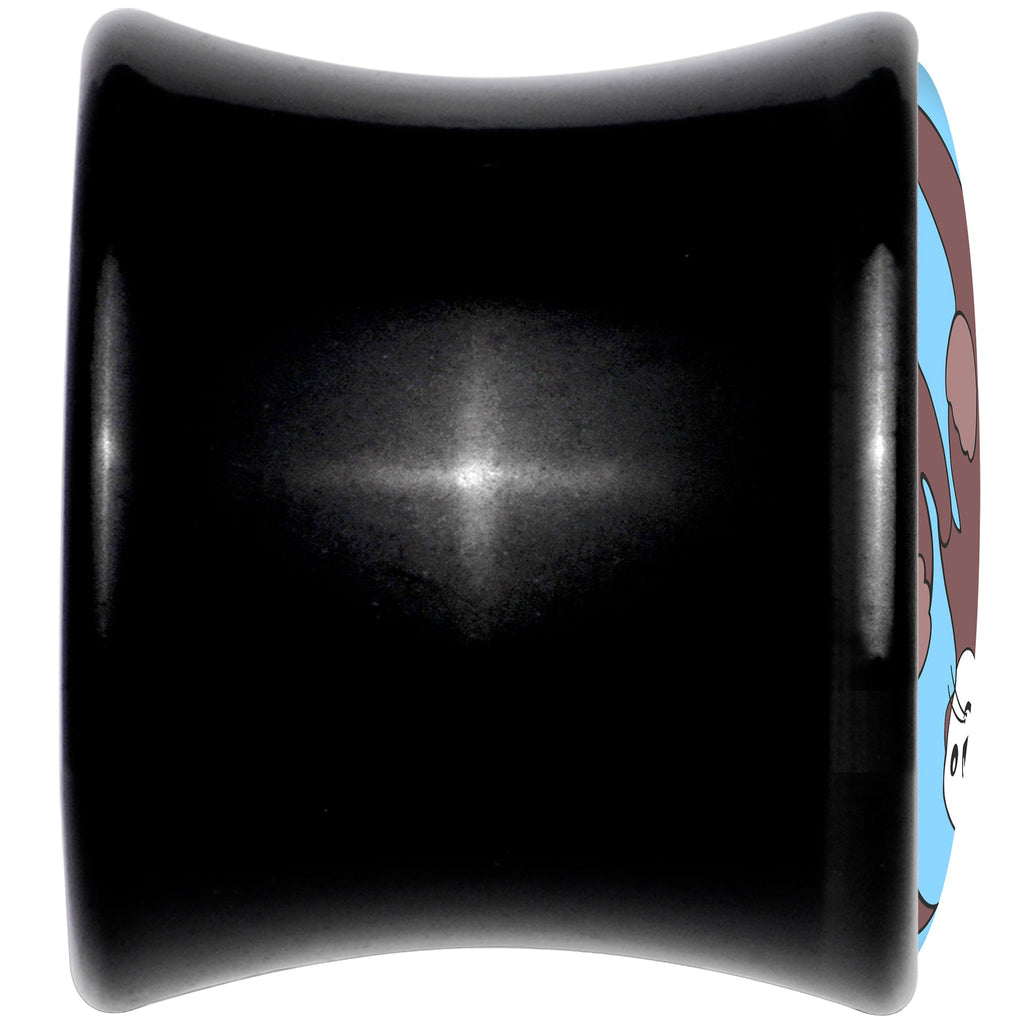 BodyCandy Oh My Otters Animal Black Acrylic Saddle Plug Set by Onyx O — detail close-up