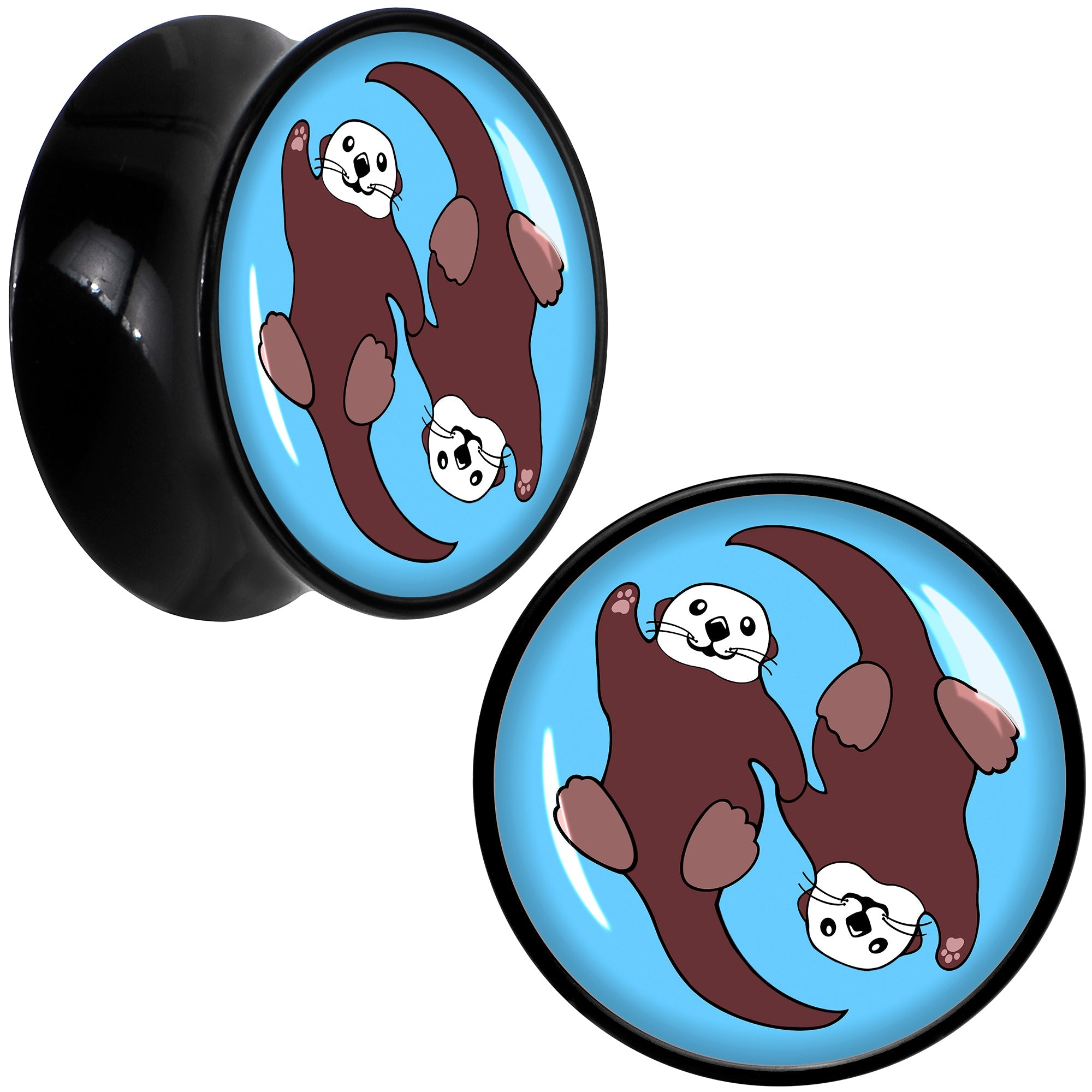 BodyCandy Oh My Otters Animal Black Acrylic Saddle Plug Set by Onyx O — packaging