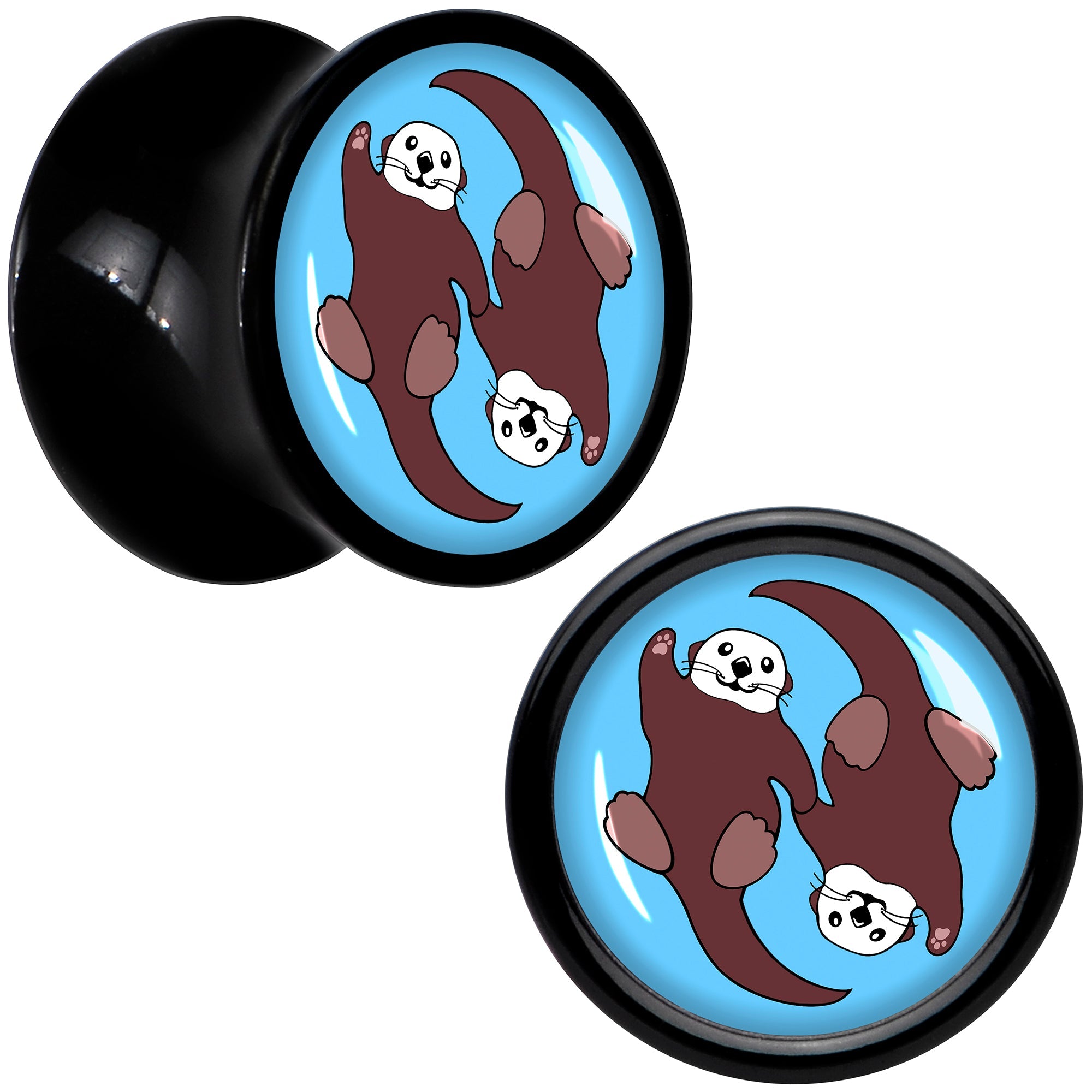 BodyCandy Oh My Otters Animal Black Acrylic Saddle Plug Set by Onyx O — lifestyle context