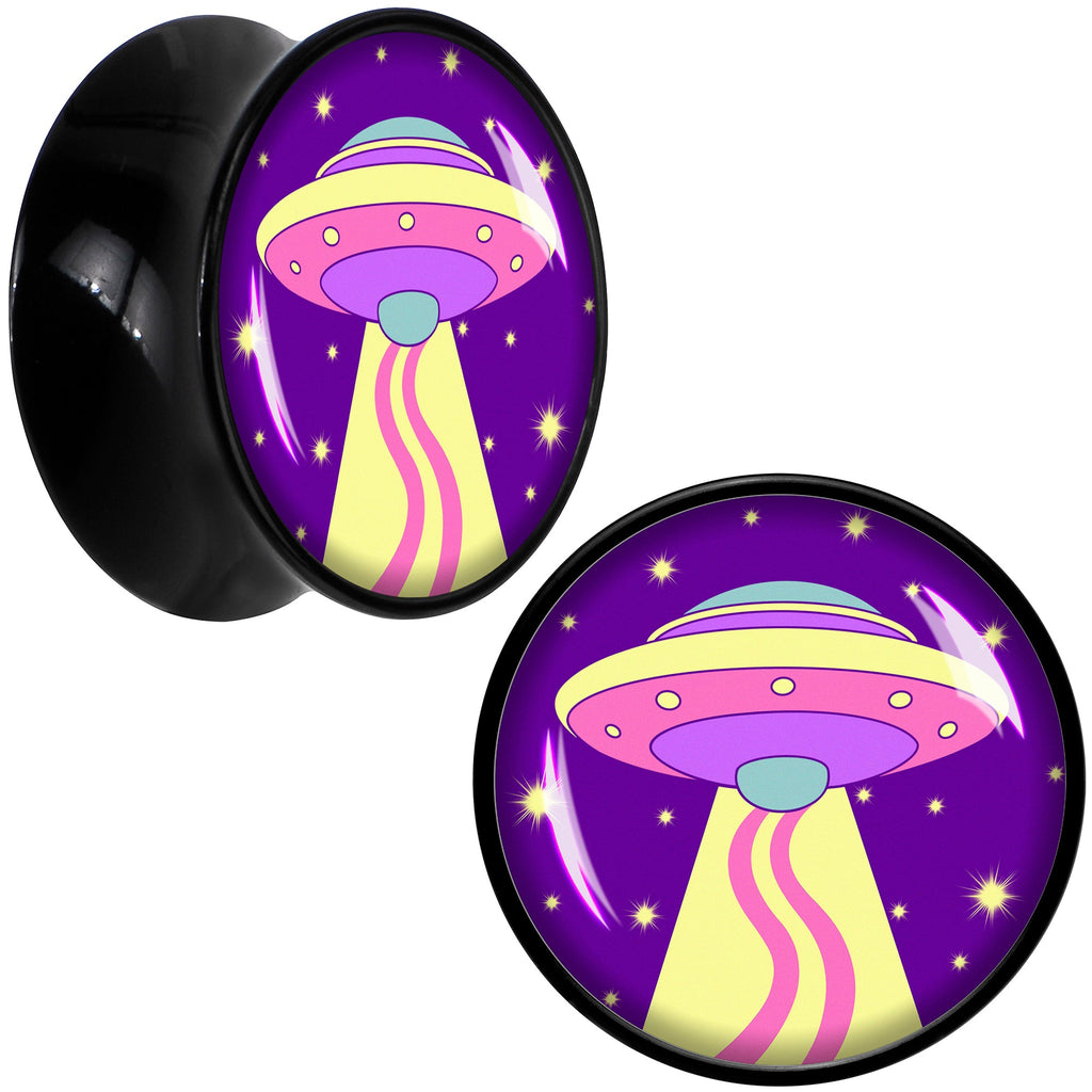 BodyCandy Style Space Invasion UFO Black Acrylic Saddle Plug Set by Onyx O — packaging