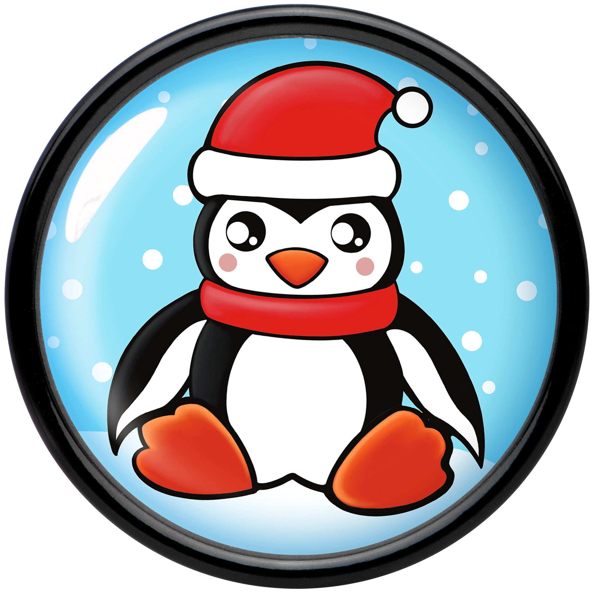 BodyCandy Black Acrylic Snowfall Holiday Penguin Double Flare Plug Set by Onyx O — side view