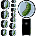 BodyCandy Green Pickle Black Acrylic Saddle Plug Set by Onyx O — main product shot