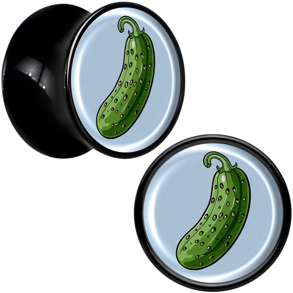 BodyCandy Green Pickle Black Acrylic Saddle Plug Set by Onyx O — detail close-up