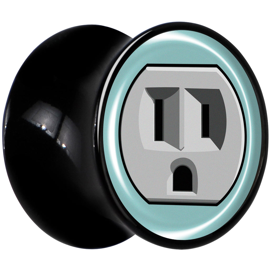 BodyCandy 0G Frowning Plug OutletBlack Acrylic Saddle Plug Set by Onyx O — lifestyle context