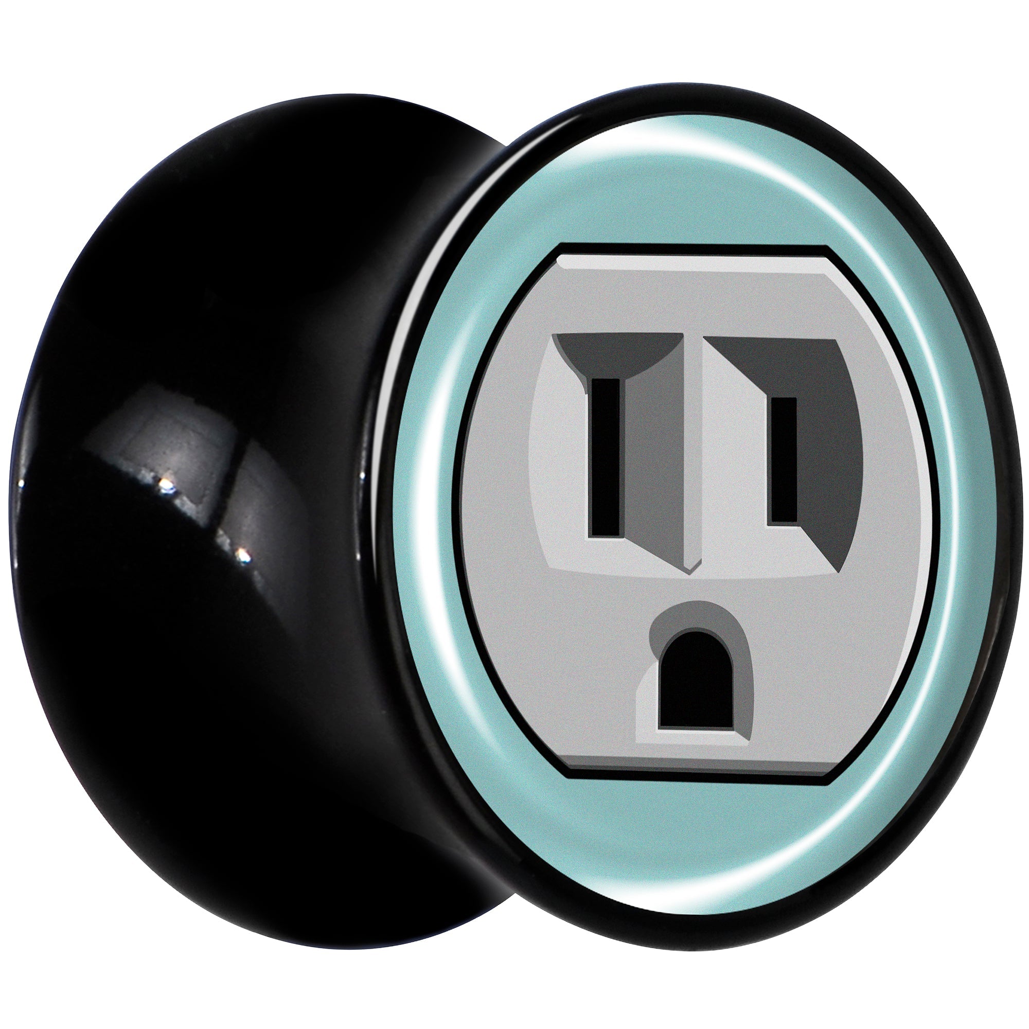 BodyCandy 0G Frowning Plug OutletBlack Acrylic Saddle Plug Set by Onyx O — lifestyle context