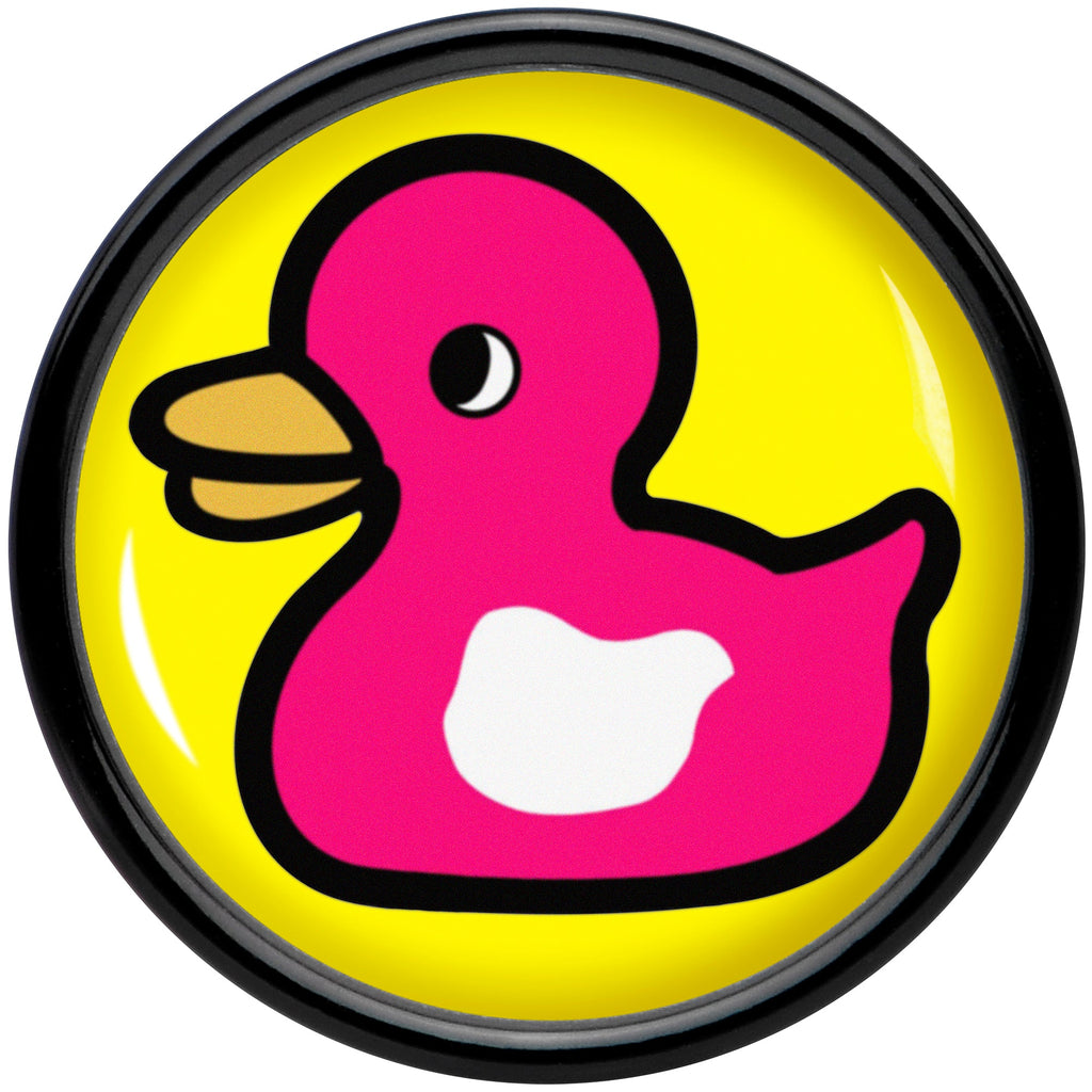 BodyCandy Black Acrylic Pink Ducky Double Flare Plug Set by Onyx O — side view