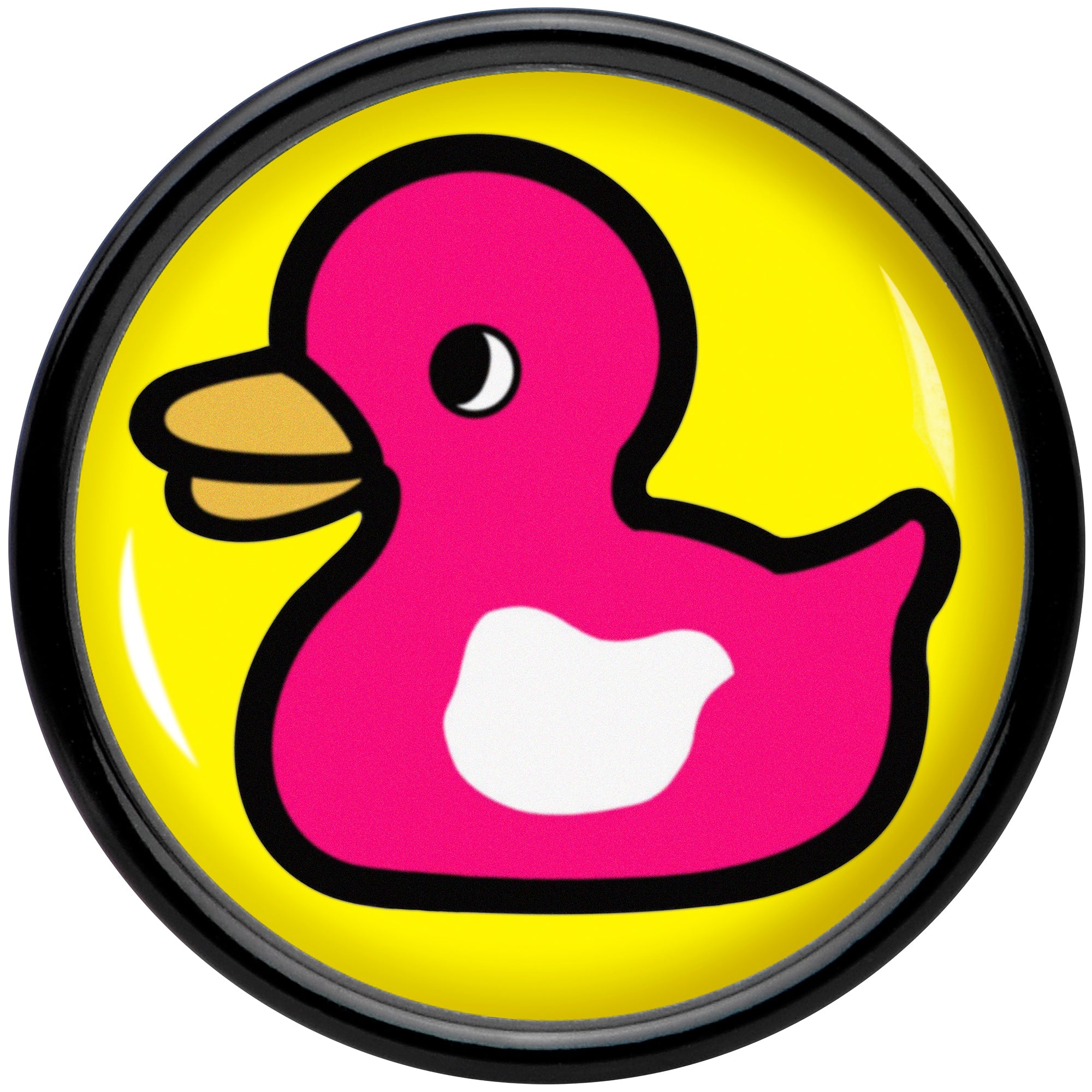 BodyCandy Black Acrylic Pink Ducky Double Flare Plug Set by Onyx O — side view