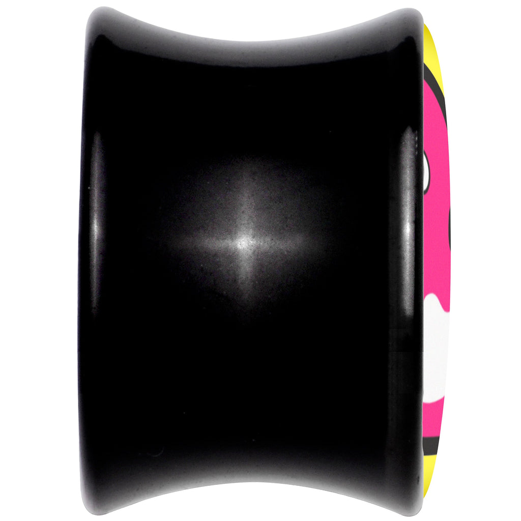 BodyCandy Black Acrylic Pink Ducky Double Flare Plug Set by Onyx O — back view