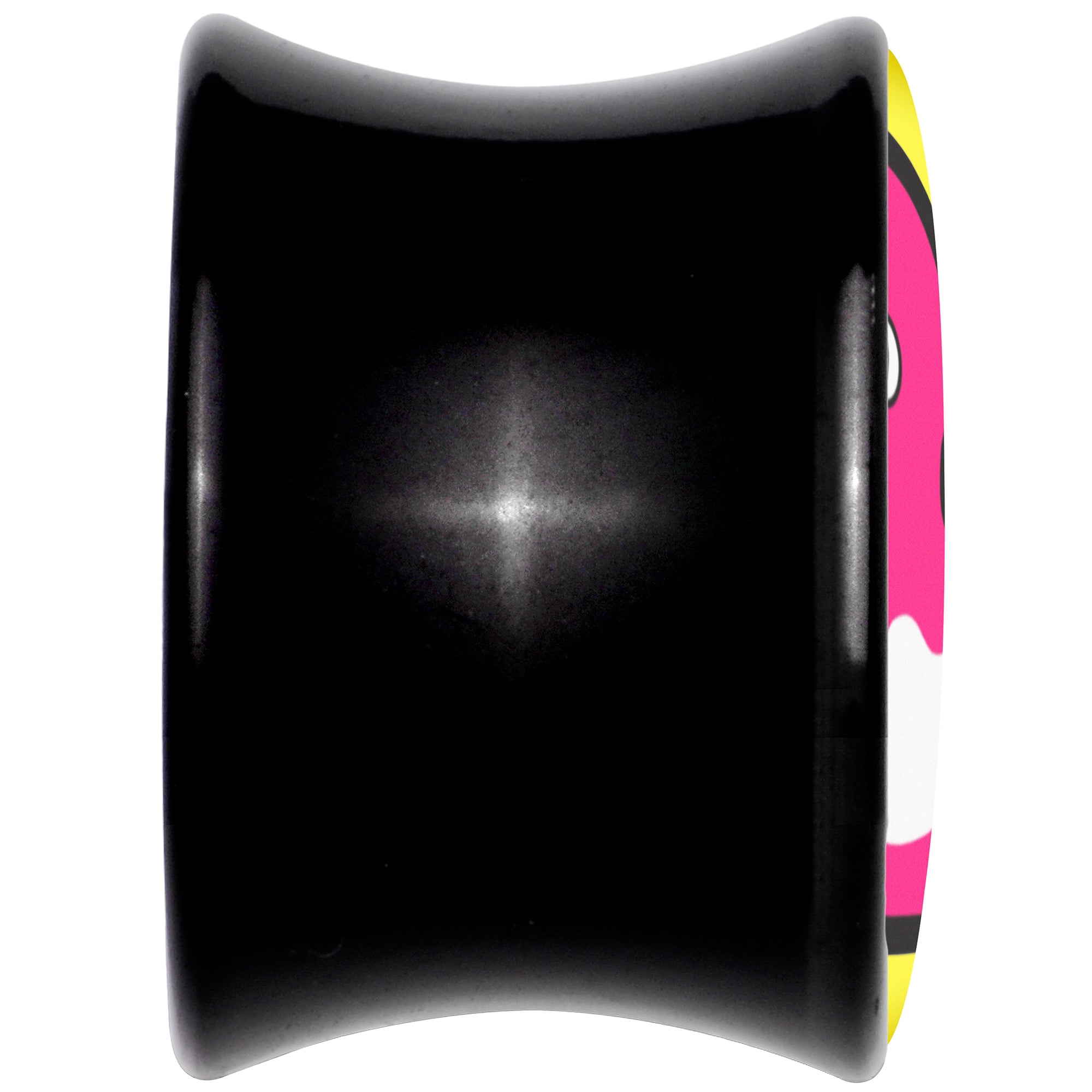 BodyCandy Black Acrylic Pink Ducky Double Flare Plug Set by Onyx O — back view