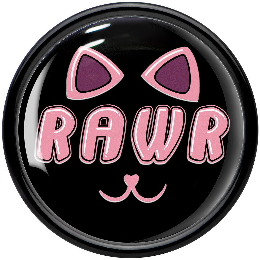 BodyCandy 0G RAWR Kitty Cat Black Acrylic Saddle Plug Set by Onyx O — side view