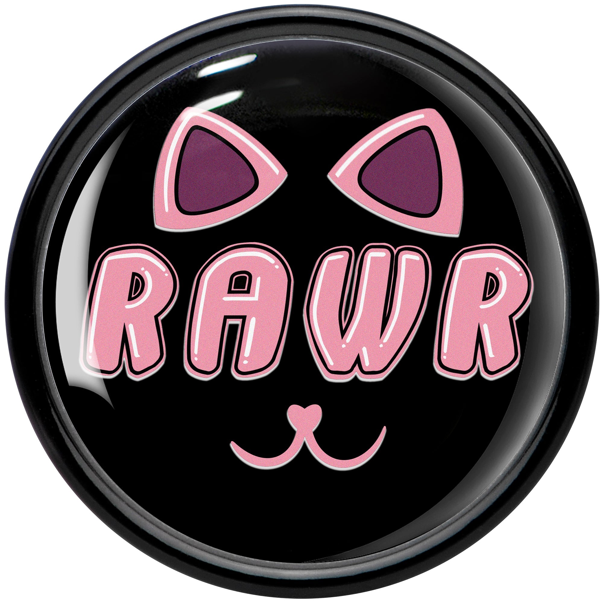 BodyCandy 0G RAWR Kitty Cat Black Acrylic Saddle Plug Set by Onyx O — side view