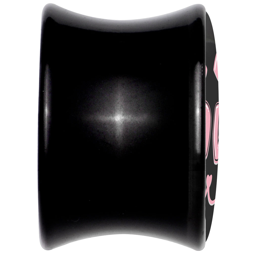 BodyCandy 0G RAWR Kitty Cat Black Acrylic Saddle Plug Set by Onyx O — back view