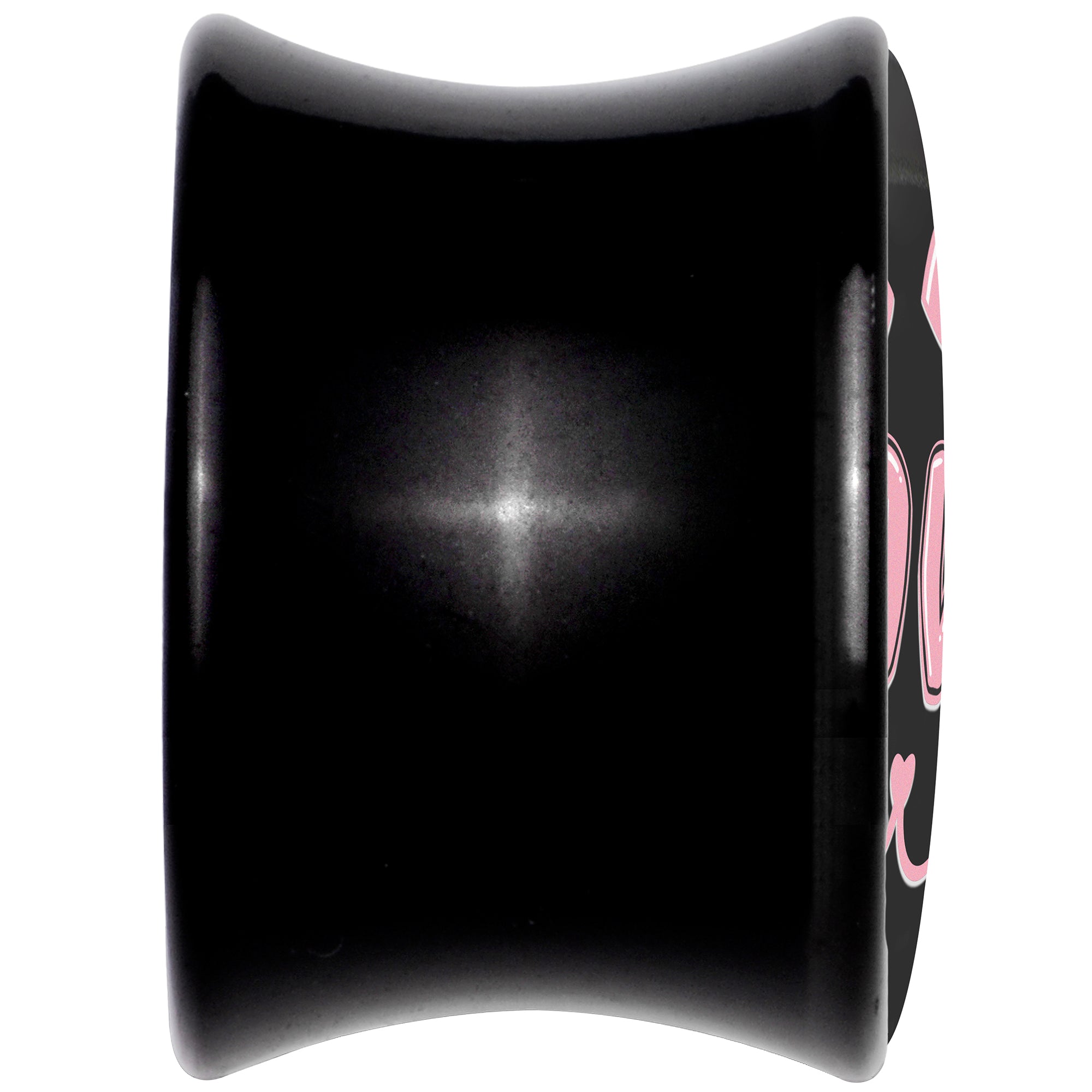 BodyCandy 0G RAWR Kitty Cat Black Acrylic Saddle Plug Set by Onyx O — back view
