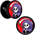 BodyCandy Black Acrylic Grim Reaper Double Flare Plug Set by Onyx O — alternative angle