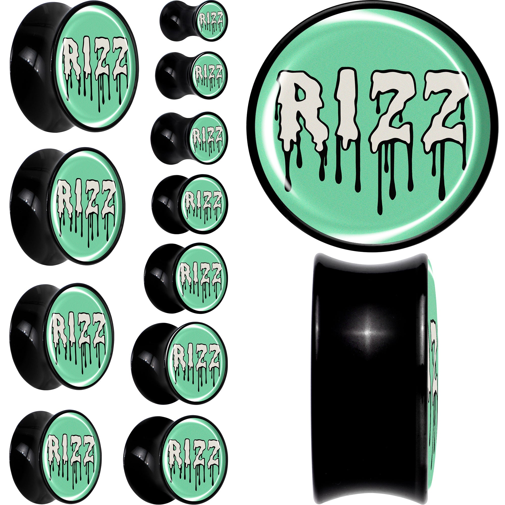 BodyCandy RIZZ Black Acrylic Saddle Plug Set by Onyx O — main product shot