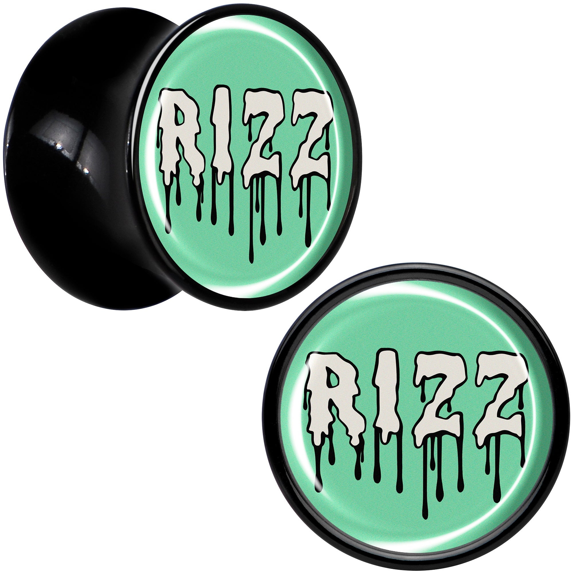 BodyCandy RIZZ Black Acrylic Saddle Plug Set by Onyx O — detail close-up