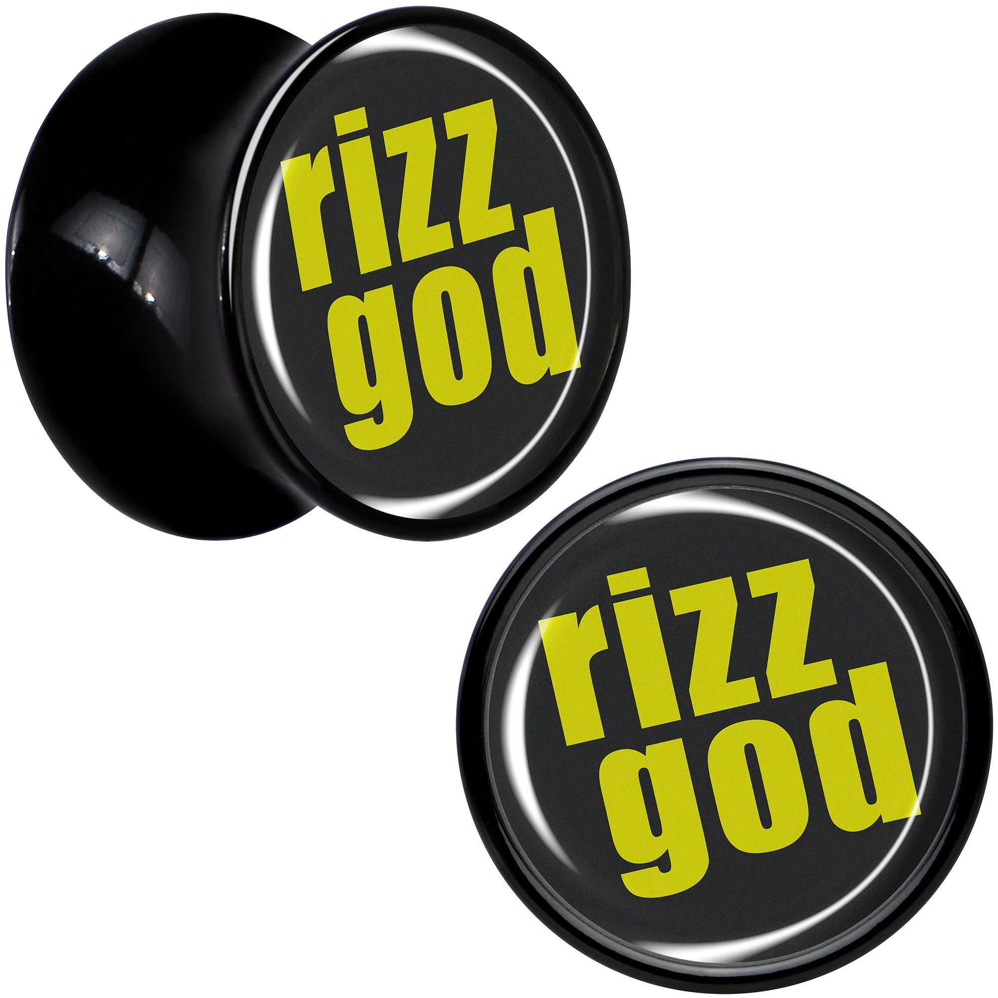 BodyCandy RIZZ GOD Black Acrylic Saddle Plug Set by Onyx O — alternative angle