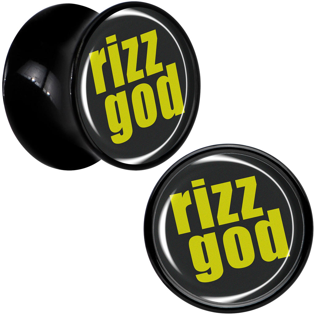 BodyCandy RIZZ GOD Black Acrylic Saddle Plug Set by Onyx O — in-use photo