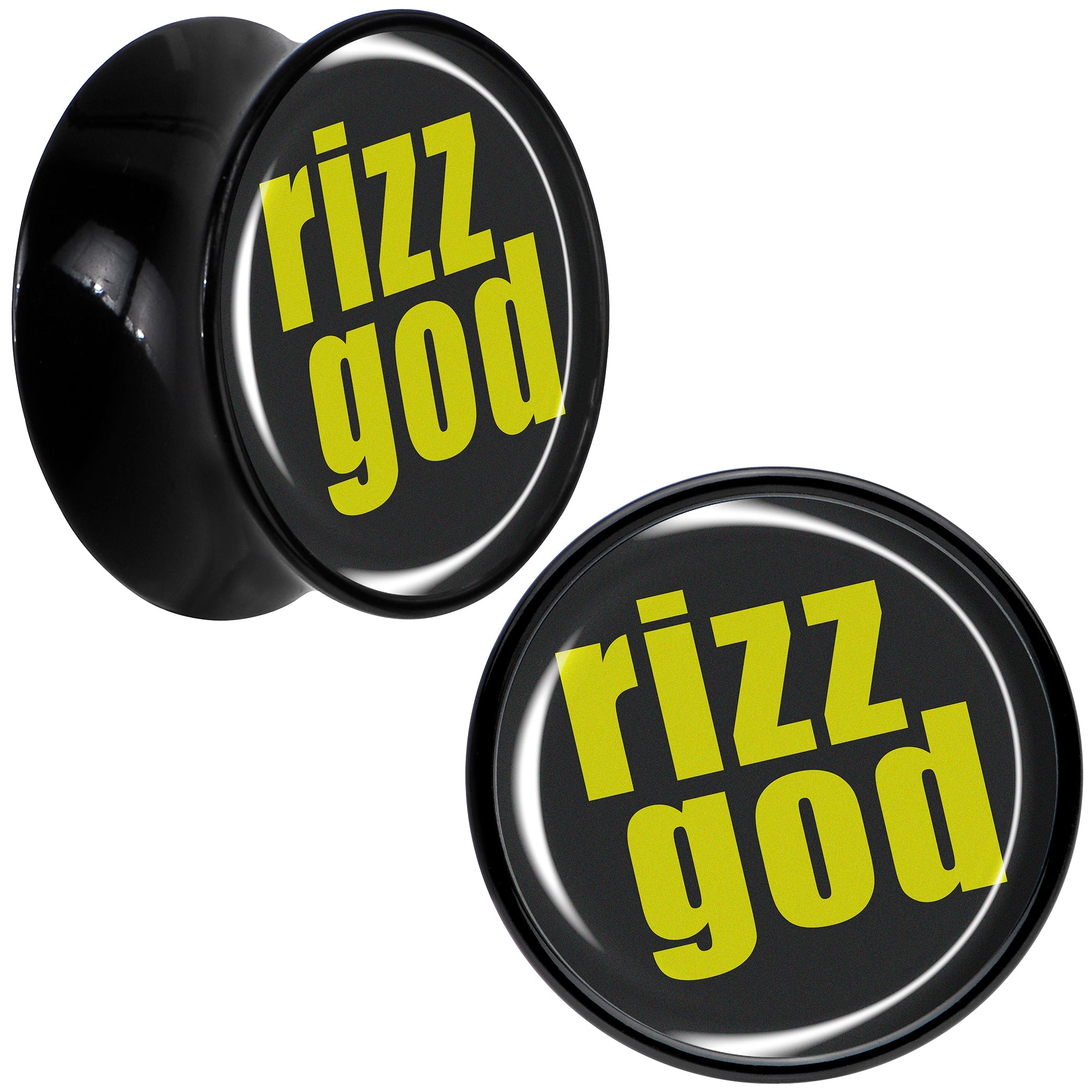 BodyCandy RIZZ GOD Black Acrylic Saddle Plug Set by Onyx O — color detail