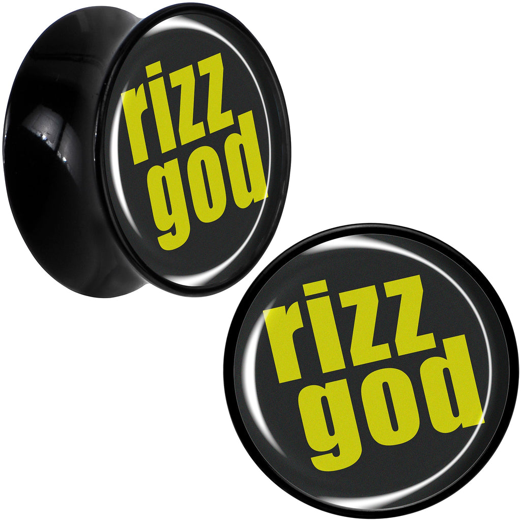 BodyCandy RIZZ GOD Black Acrylic Saddle Plug Set by Onyx O — packaging