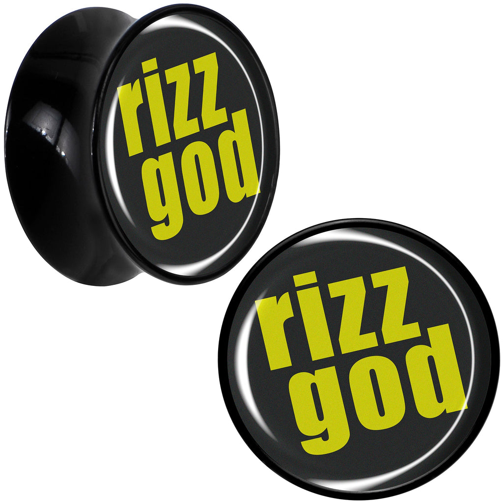 BodyCandy RIZZ GOD Black Acrylic Saddle Plug Set by Onyx O — comparison shot