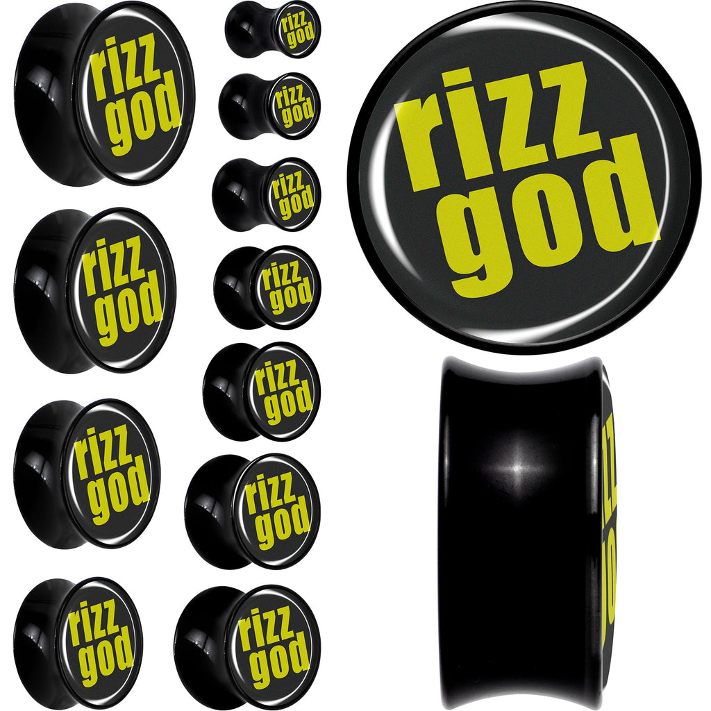 BodyCandy RIZZ GOD Black Acrylic Saddle Plug Set by Onyx O — main product shot