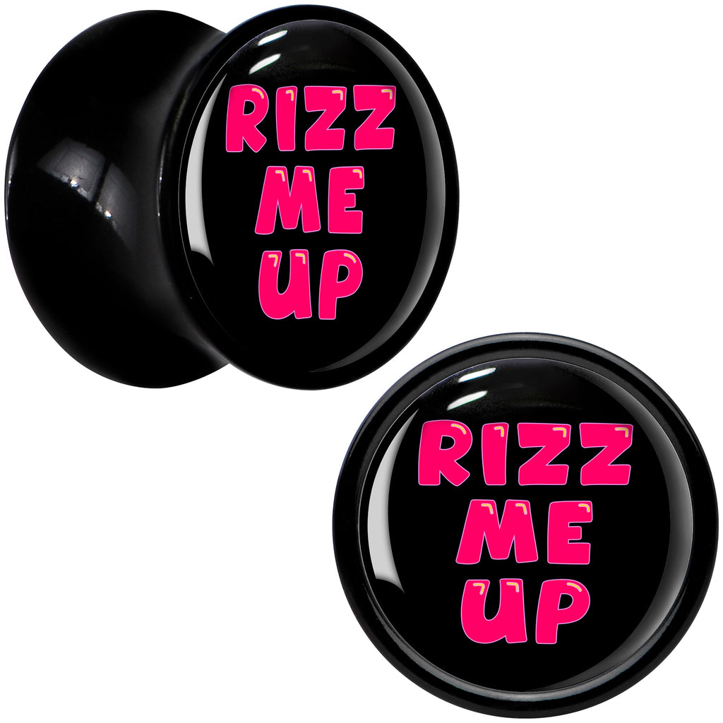 BodyCandy RIZZ ME UP Black Acrylic Saddle Plug Set by Onyx O — back view