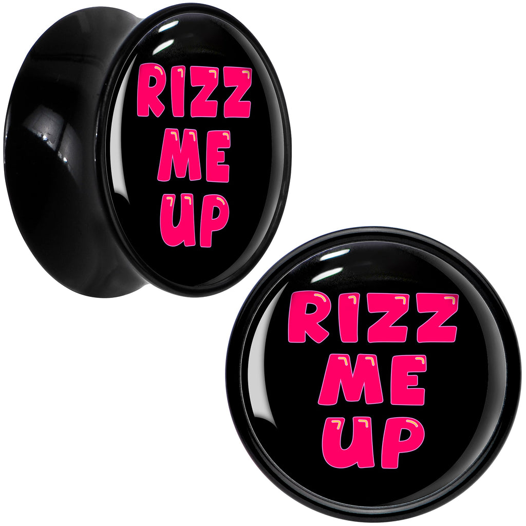 BodyCandy RIZZ ME UP Black Acrylic Saddle Plug Set by Onyx O — size reference