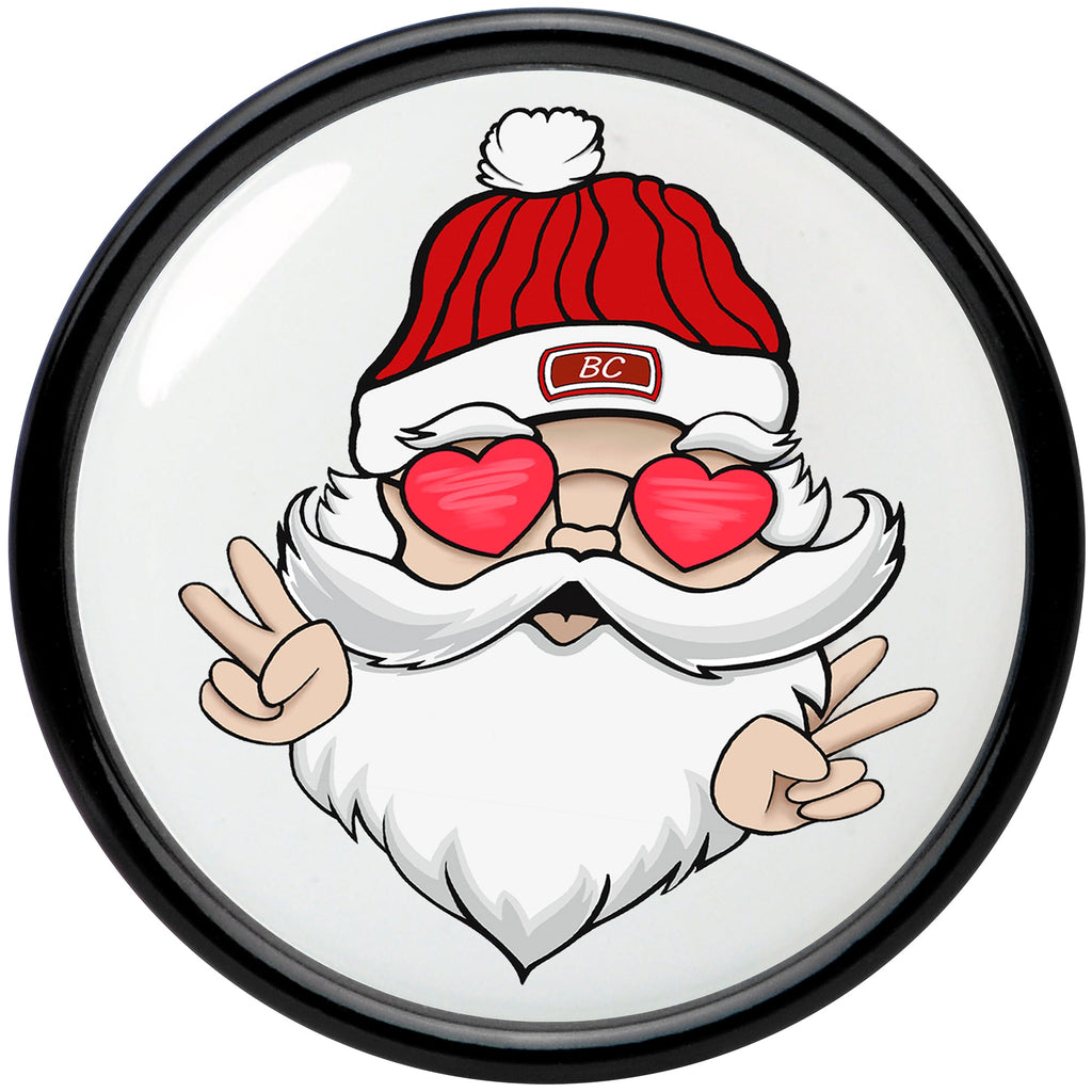 BodyCandy Black Acrylic Christmas Peace Love Santa Double Flare Plug Set by Onyx O — side view