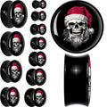 BodyCandy Holiday Skeleton Santa Claus Black Acrylic Saddle Plug Set by Onyx O — main product shot