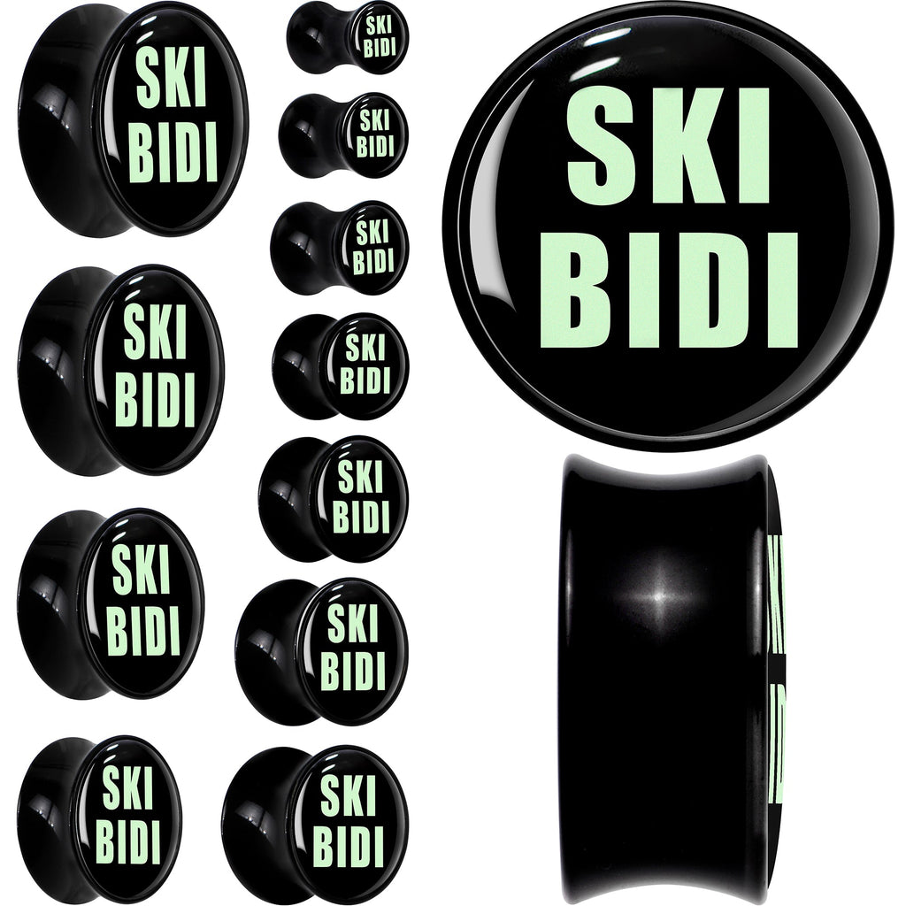 BodyCandy 0G SKIBIDI Black Acrylic Saddle Plug Set by Onyx O — main product shot