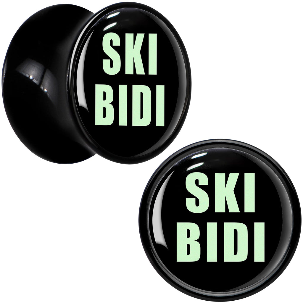 BodyCandy 0G SKIBIDI Black Acrylic Saddle Plug Set by Onyx O — detail close-up