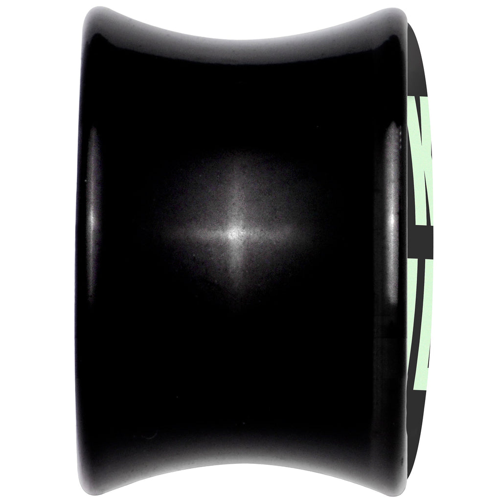 BodyCandy 0G SKIBIDI Black Acrylic Saddle Plug Set by Onyx O — back view