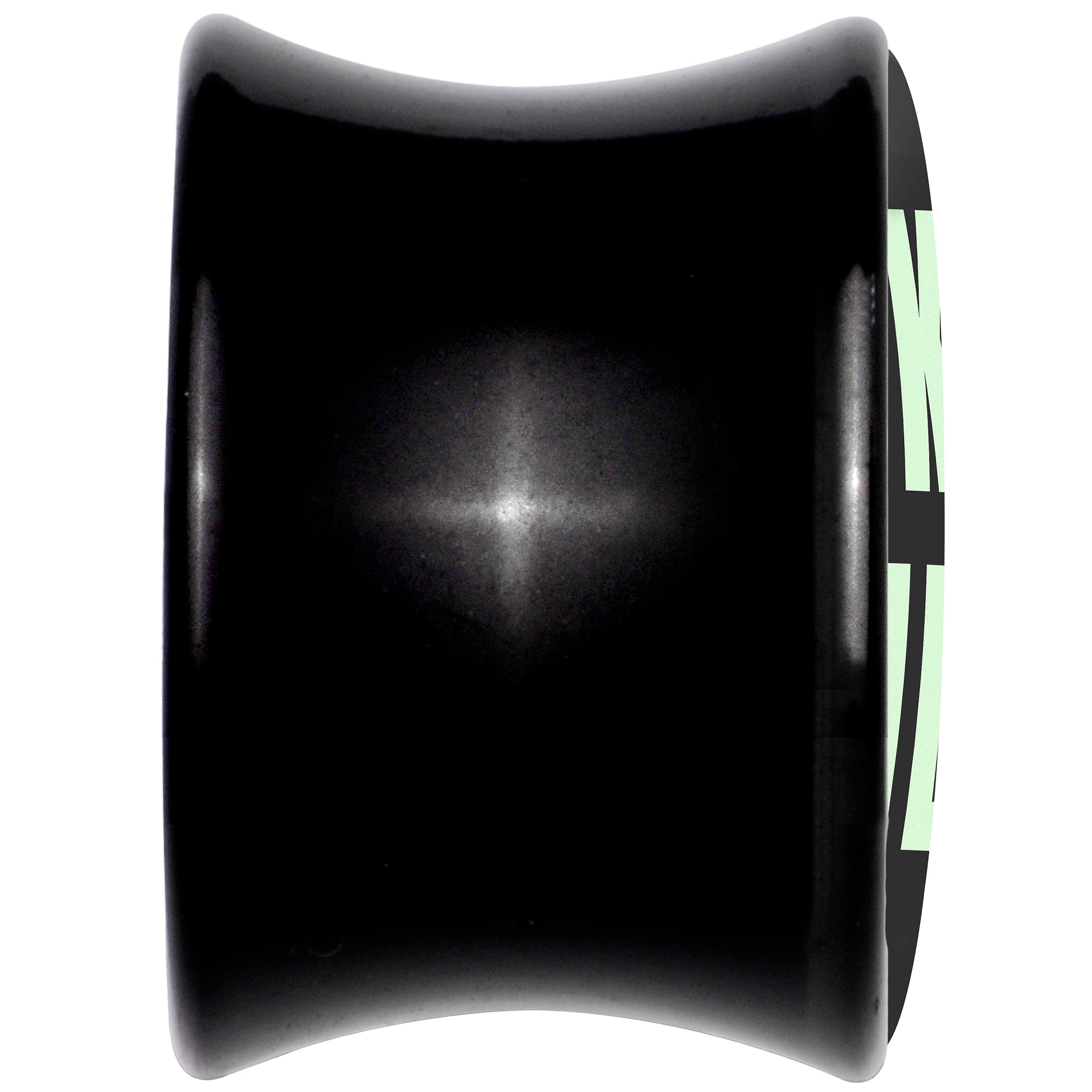 BodyCandy 0G SKIBIDI Black Acrylic Saddle Plug Set by Onyx O — back view