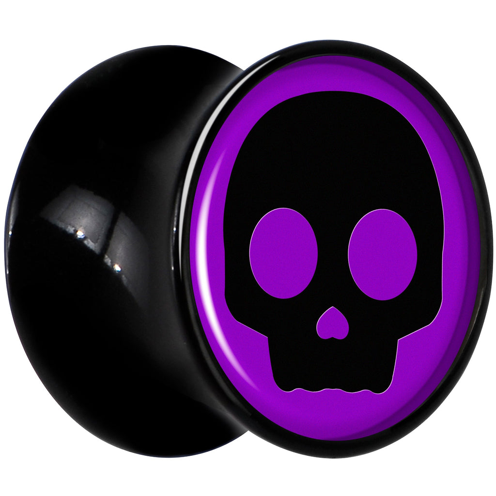 BodyCandy 0G Purple Black Simple Skull Black Acrylic Saddle Plug Set by Onyx O — lifestyle context