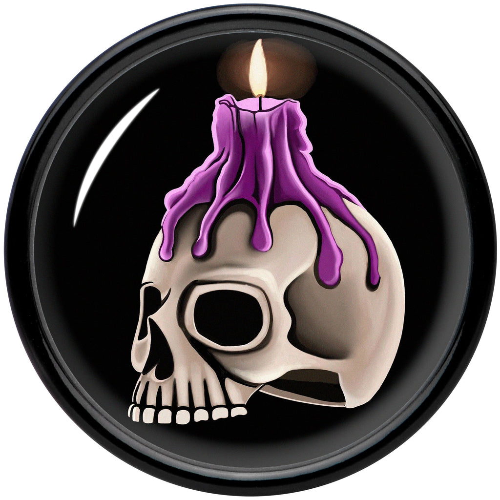 BodyCandy Black Acrylic Burning Skull Candle Double Flare Plug Set by Onyx O — side view