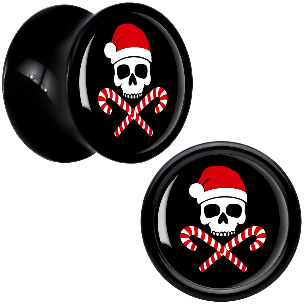 BodyCandy Santa Pirate Candy Cane Skull Black Acrylic Saddle Plug Set by Onyx O — lifestyle context